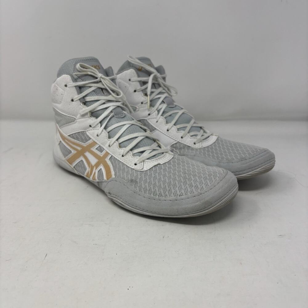 Asics Matflex 6 Wrestling Shoes Combat MMA White Gold Men's US Size 12